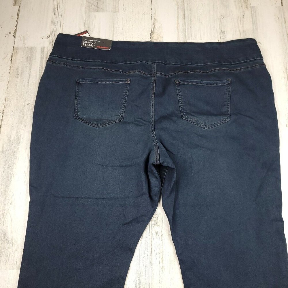 Avenue Denim Women's Skinny Pull On Luxe Sateen Size 26/28 (48x25) NWT - Picture 6 of 10
